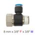 Pu Hose Fitting Tee 8mm X 3/8'f X 3/8'm